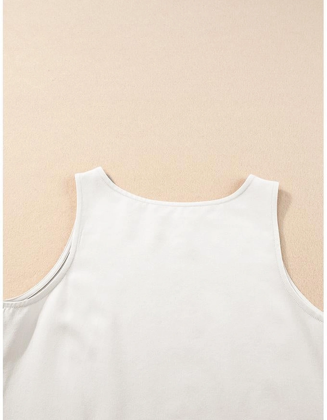 White Ricrac Trim Tank Top Elastic Waist Shorts Set