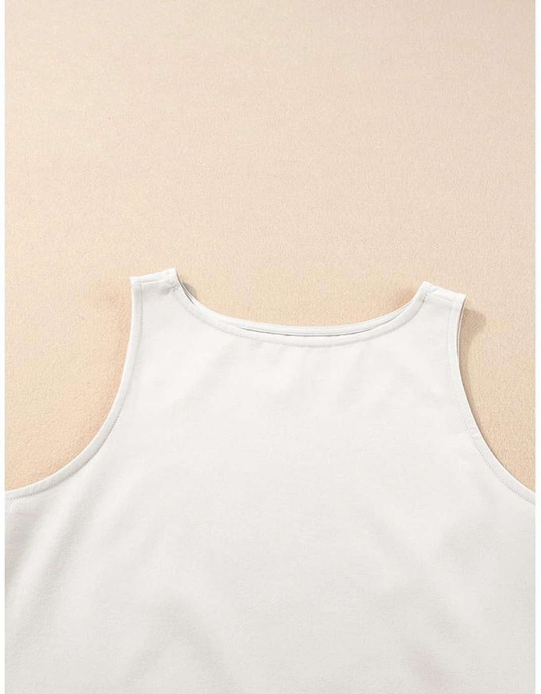 White Ricrac Trim Tank Top Elastic Waist Shorts Set