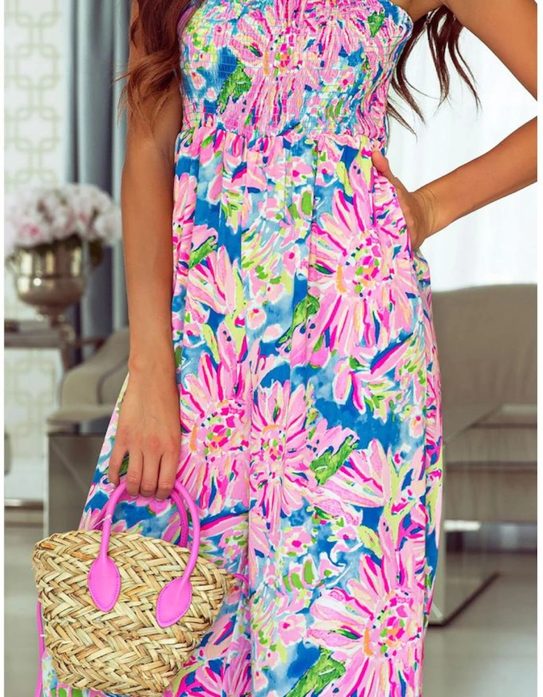 Azura Exchange Smocked Wide Leg Jumpsuit