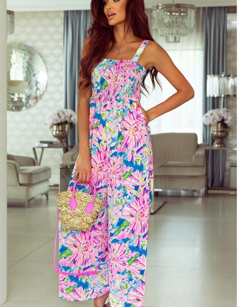 Azura Exchange Smocked Wide Leg Jumpsuit