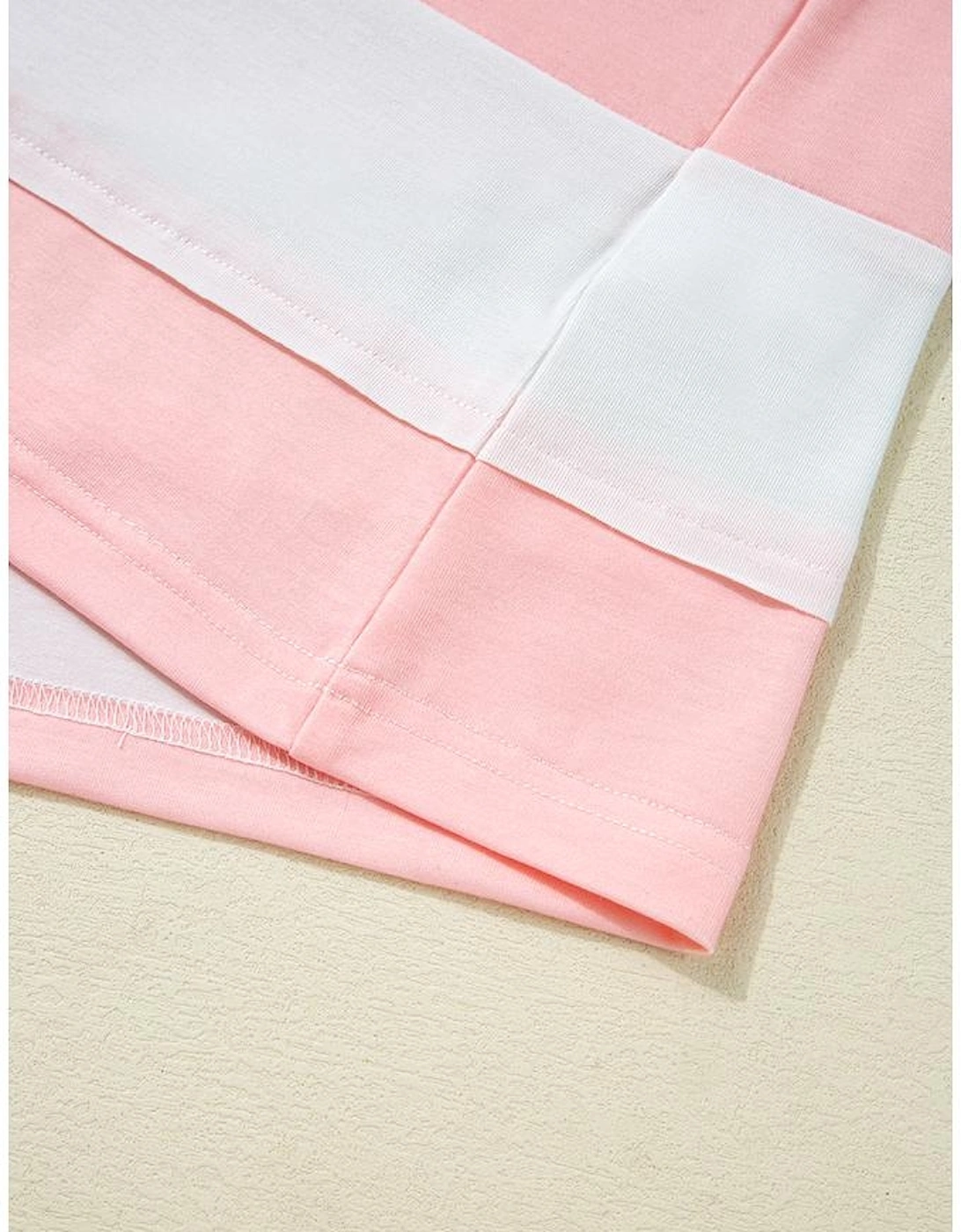 Pink Stars and Stripes Printed Crewneck Independence Day T Shirt