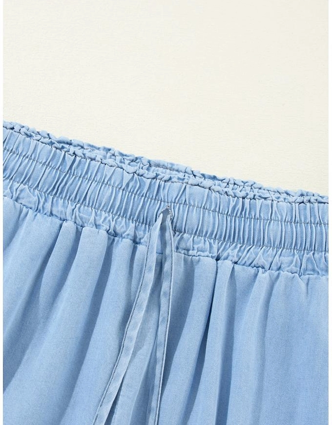 Myosotis Drawstring High Waist Wide Leg Denim Pants