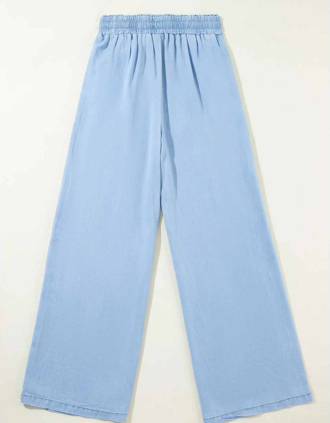 Myosotis Drawstring High Waist Wide Leg Denim Pants
