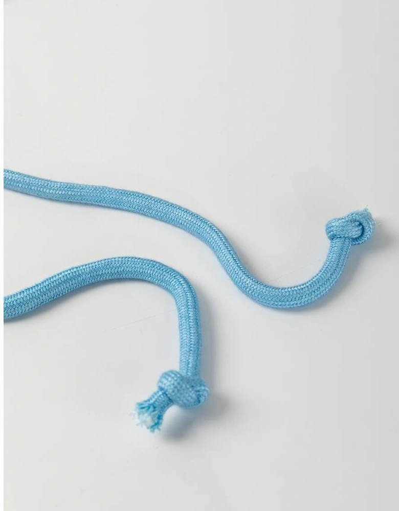 Mist Blue Mineral Wash Drawstring Waist Hollow Out Back Short Sleeve Romper