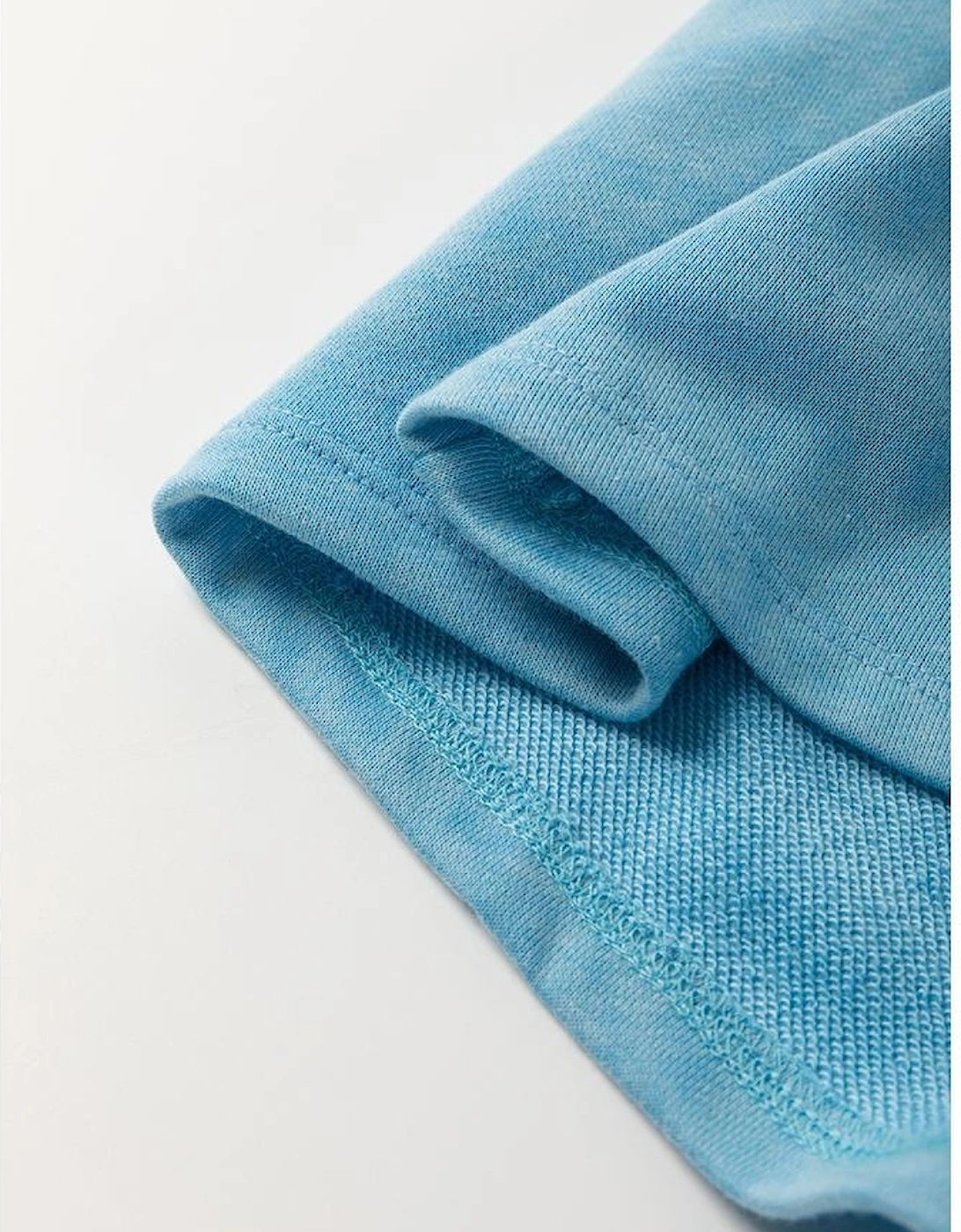 Mist Blue Mineral Wash Drawstring Waist Hollow Out Back Short Sleeve Romper