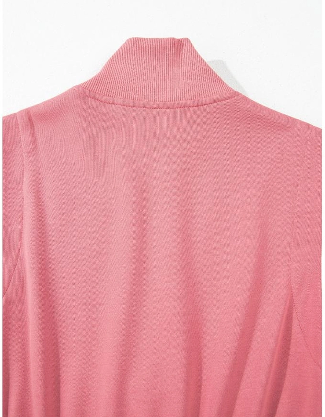 Mineral Red French Terry Zipped Collar Sleeveless Drawstring Waist Mini Dress