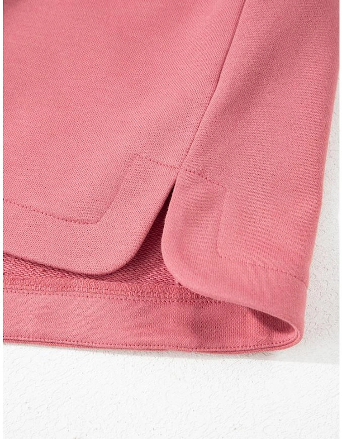 Mineral Red French Terry Zipped Collar Sleeveless Drawstring Waist Mini Dress