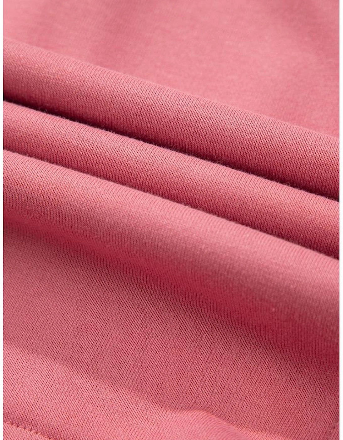 Mineral Red French Terry Zipped Collar Sleeveless Drawstring Waist Mini Dress