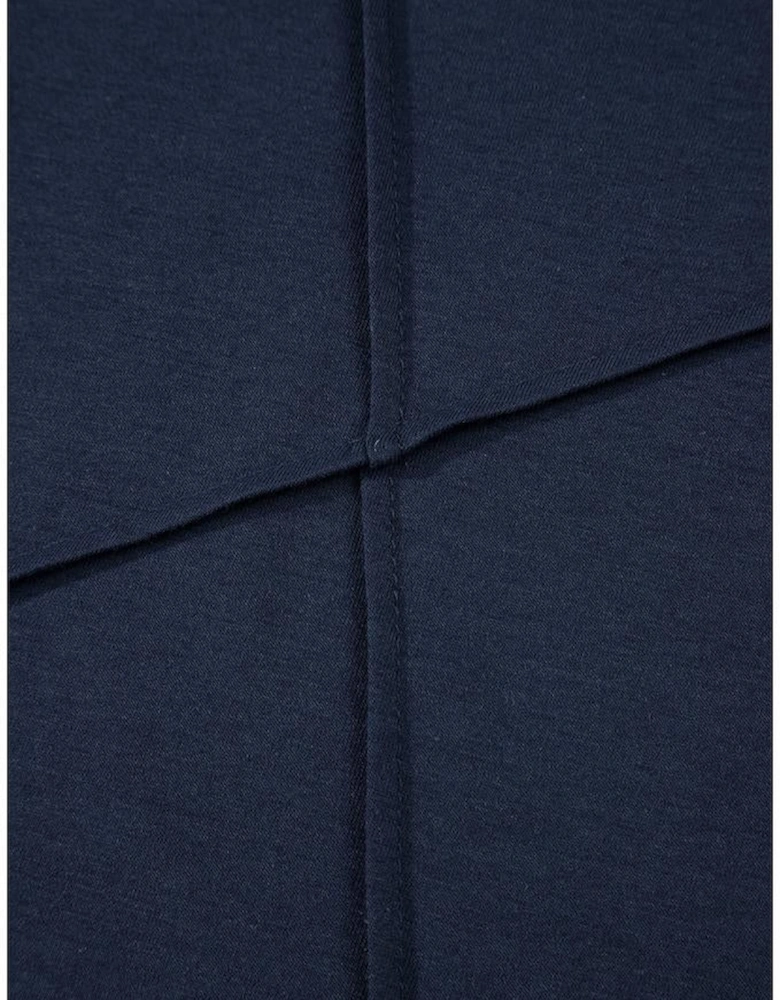 Dirty blue Solid Color Toothpick Stripe Round Neck T Shirt