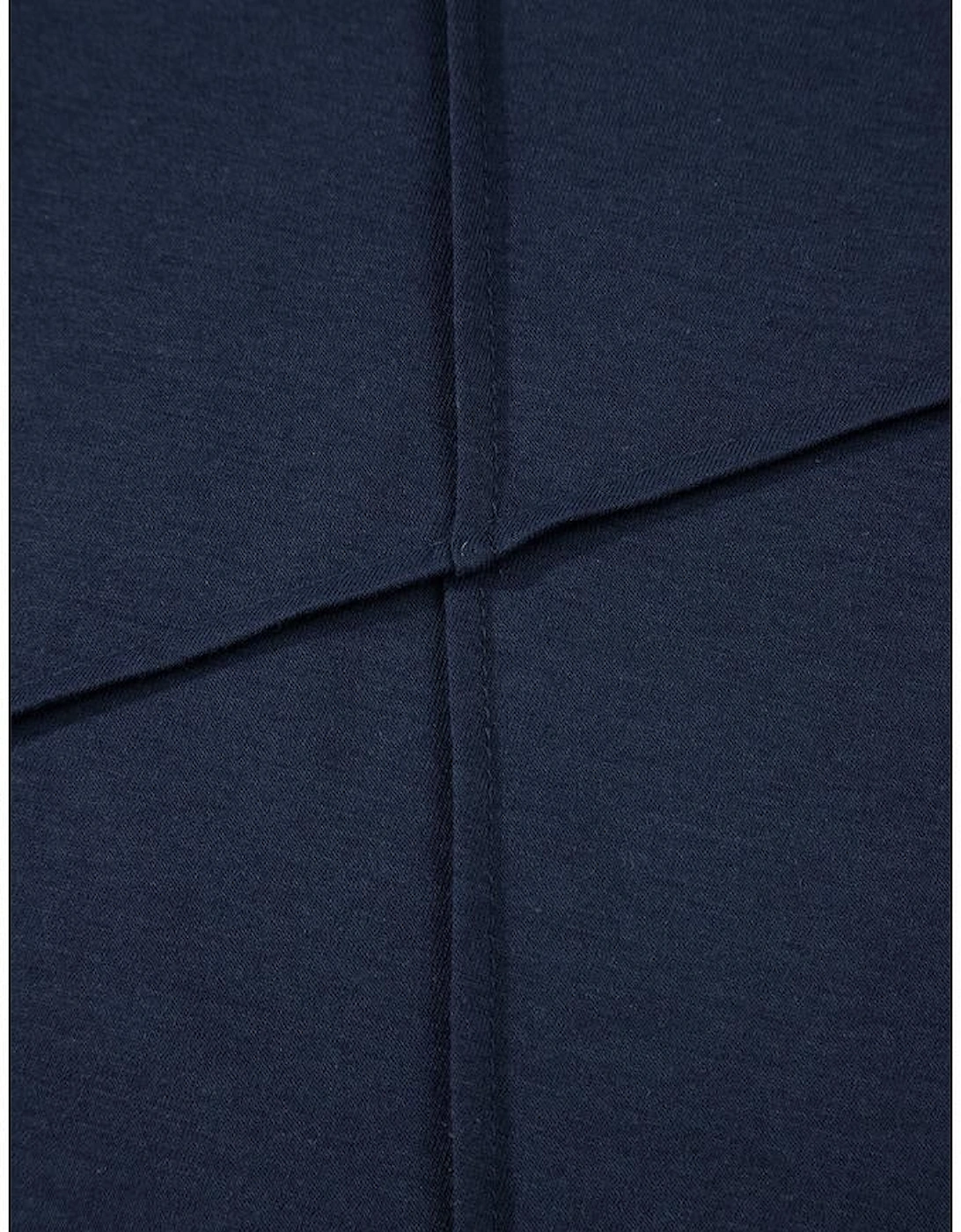 Dirty blue Solid Color Toothpick Stripe Round Neck T Shirt