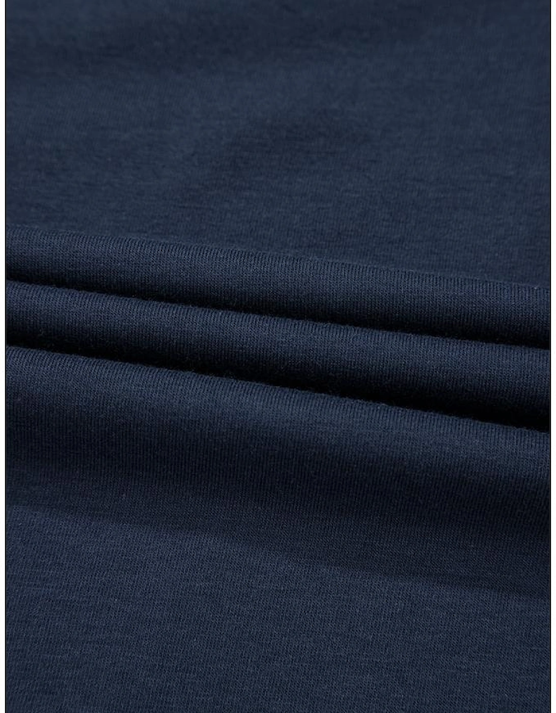Dirty blue Solid Color Toothpick Stripe Round Neck T Shirt