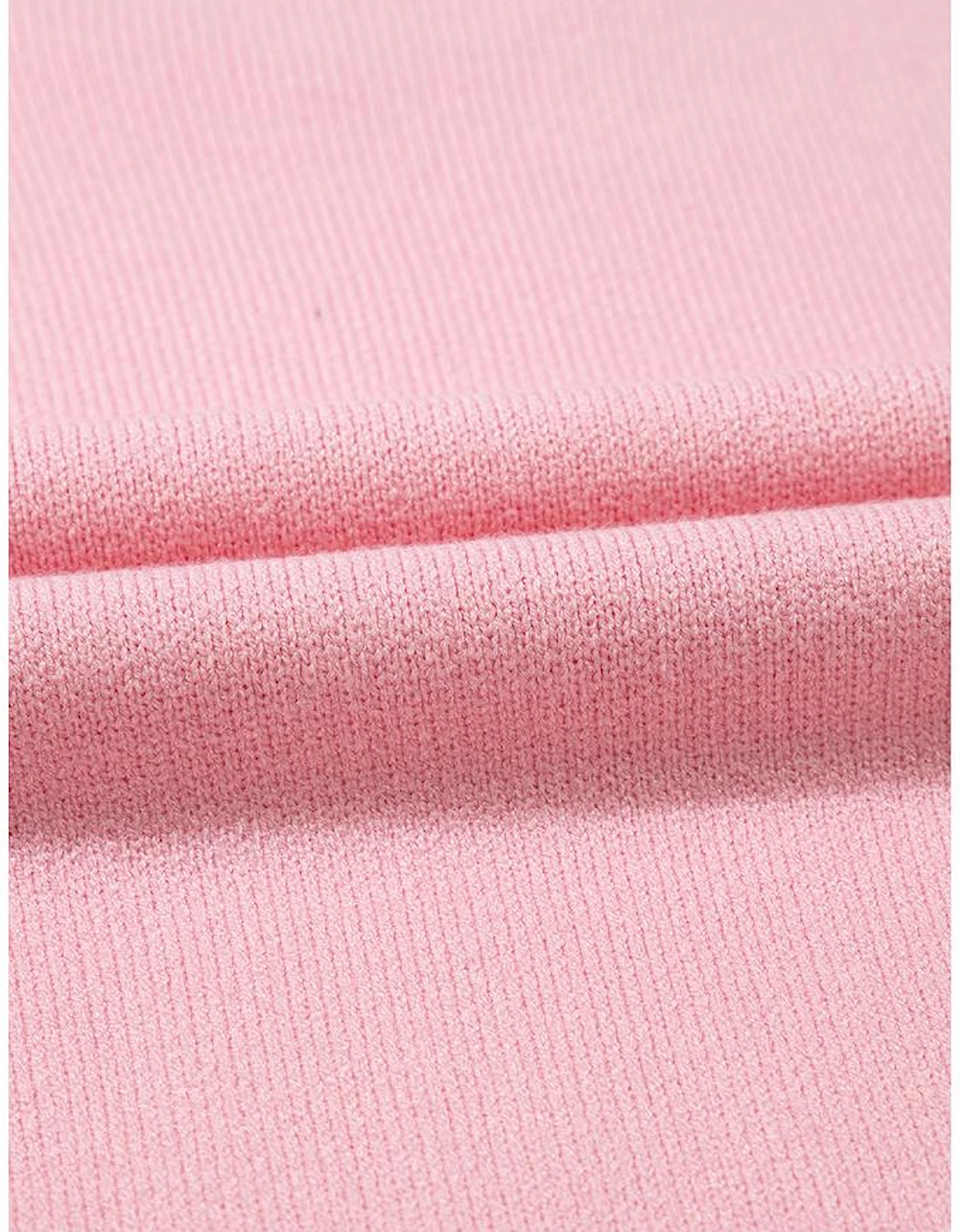 Pink Bow Graphic Drop Shoulder Round Neck Sweater