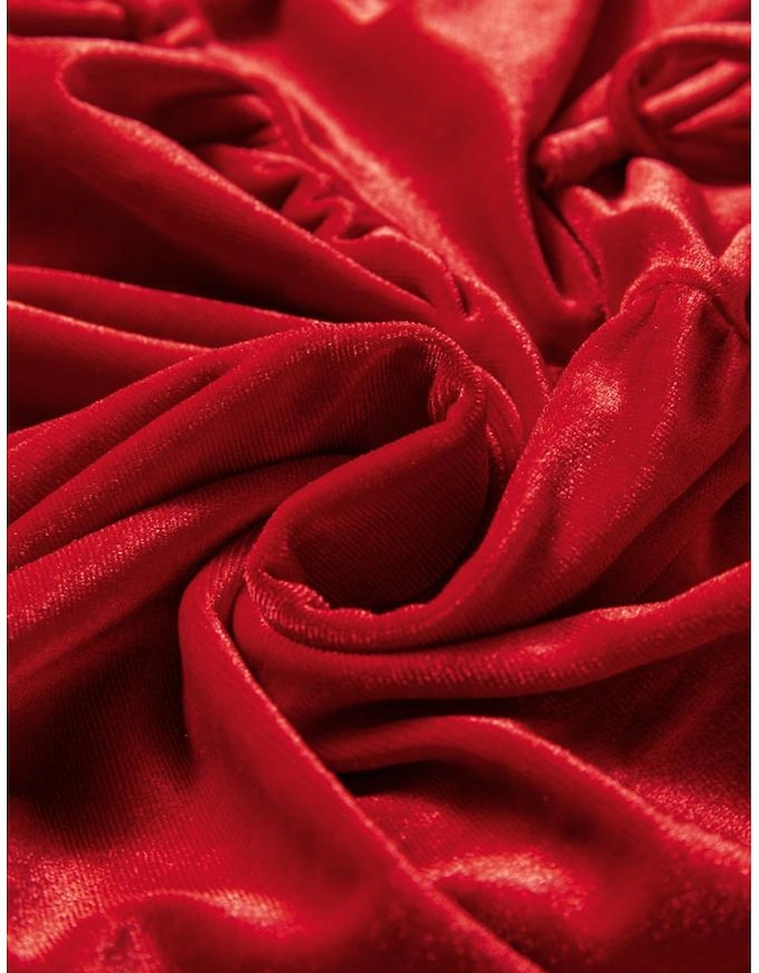 Red Clay Plus Size Tie Front Velvet Peplum Blouse