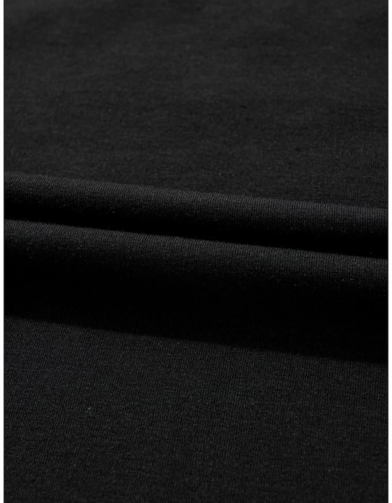 Black Sequin Christmas Essentials Graphic Crewneck T Shirt