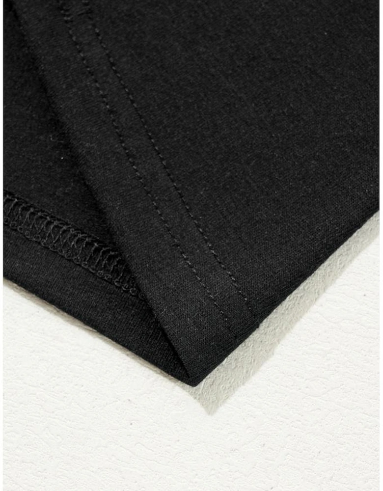 Black Sequin Christmas Essentials Graphic Crewneck T Shirt