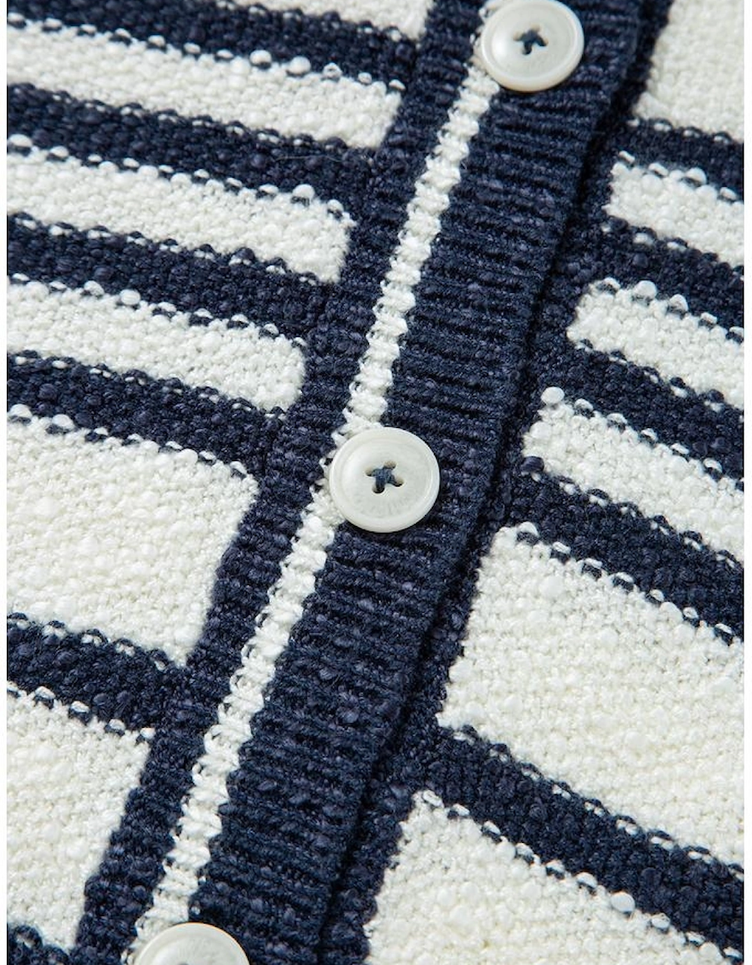 Blue Stripe Loose Buttoned V Neck Sweater Vest