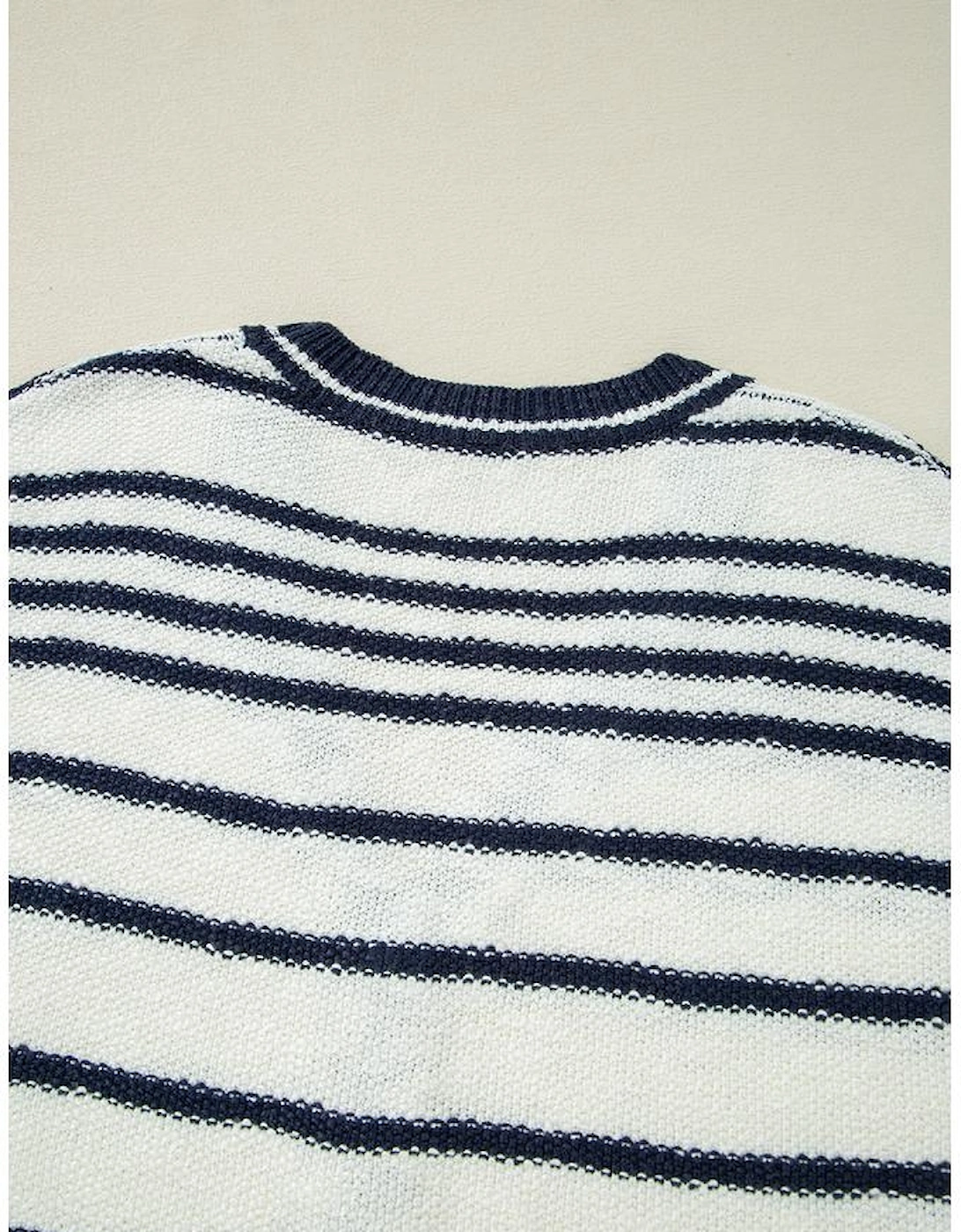 Blue Stripe Loose Buttoned V Neck Sweater Vest