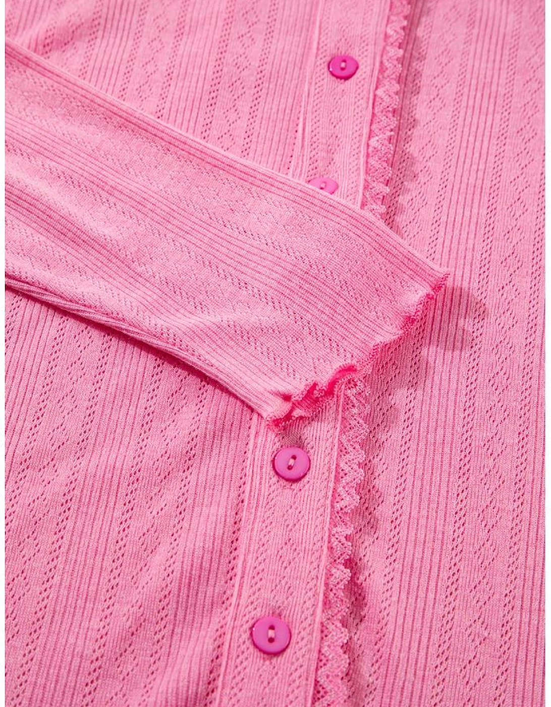 Bonbon Delicate Texture Cropped Cami Shorts and Cardigan 3pcs Lounge Set