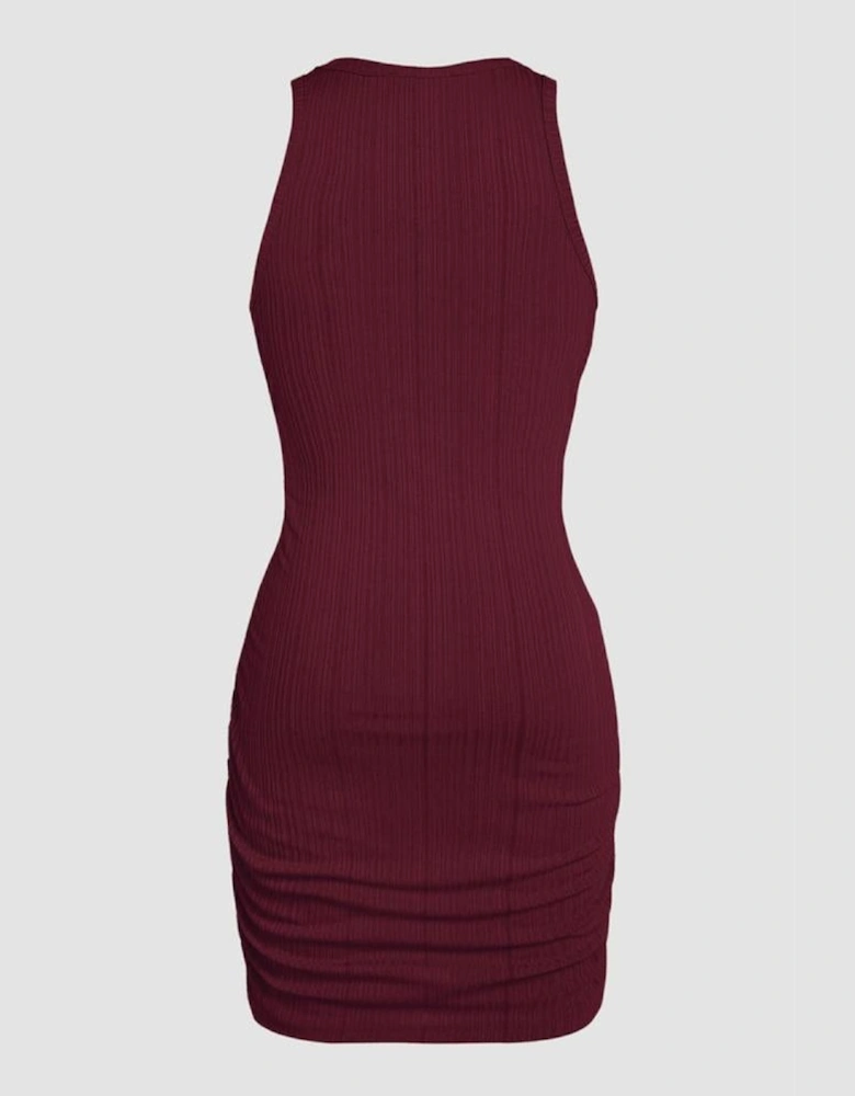 Red Dahlia Ruched Sleeveless Bodycon Dress