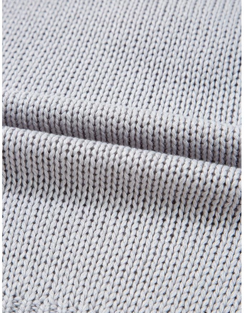 Light Grey Bowknot Applique Cap Sleeve Sweater