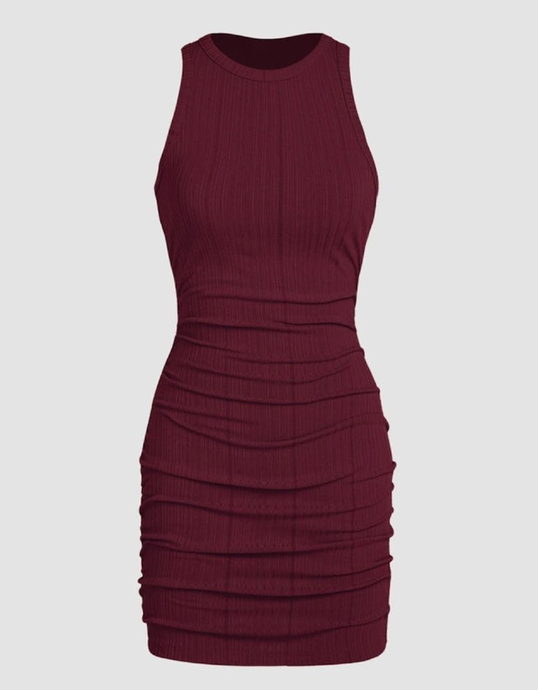 Red Dahlia Ruched Sleeveless Bodycon Dress
