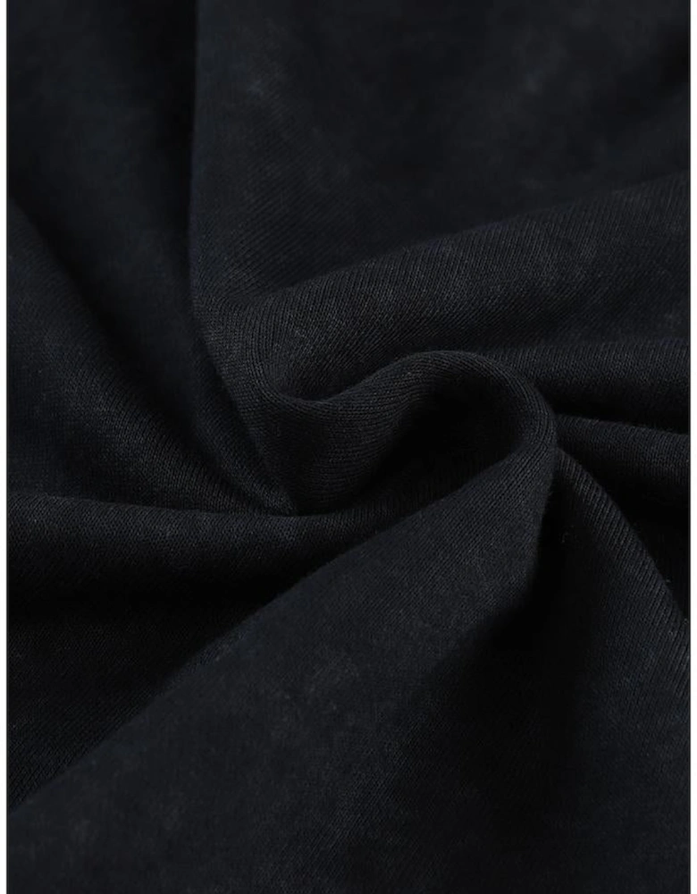 Black Drop Shoulder Ribbed Trim Oversized Sweatshirt