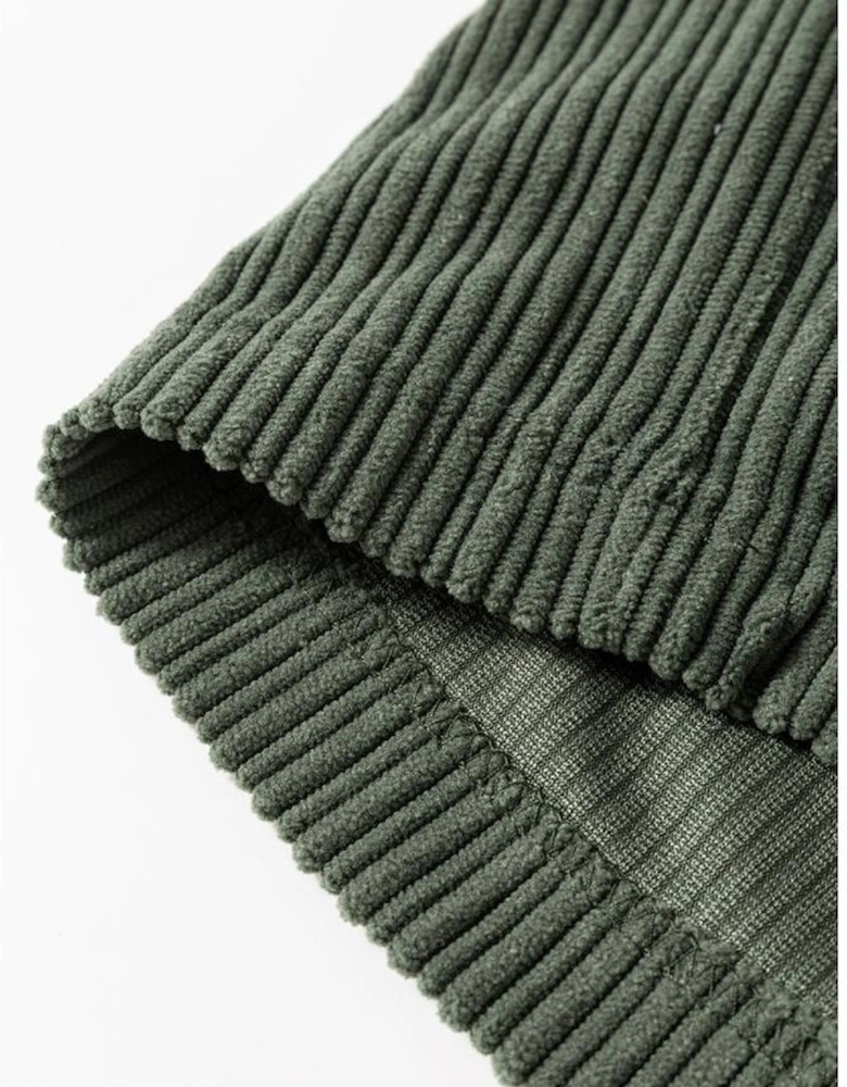 Jungle Green Plus Size Corduroy Pocketed Wide Leg Overall