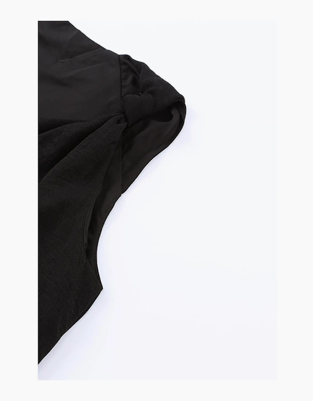 Black V Neck Knotted Shoulder Vest