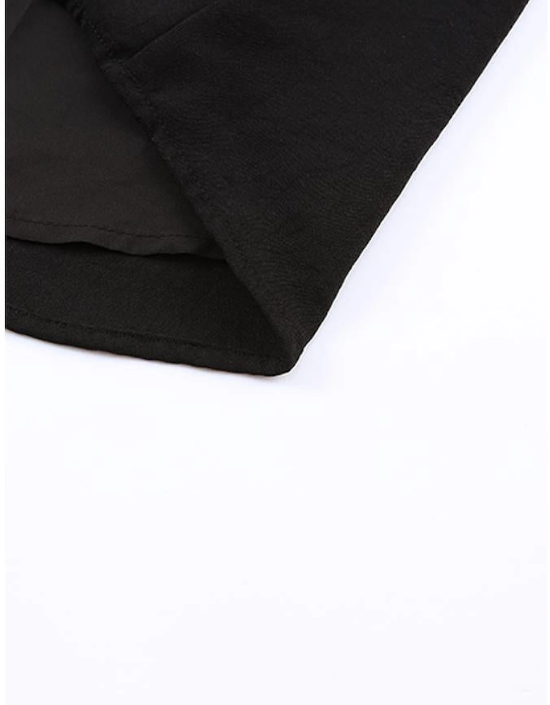 Black V Neck Knotted Shoulder Vest