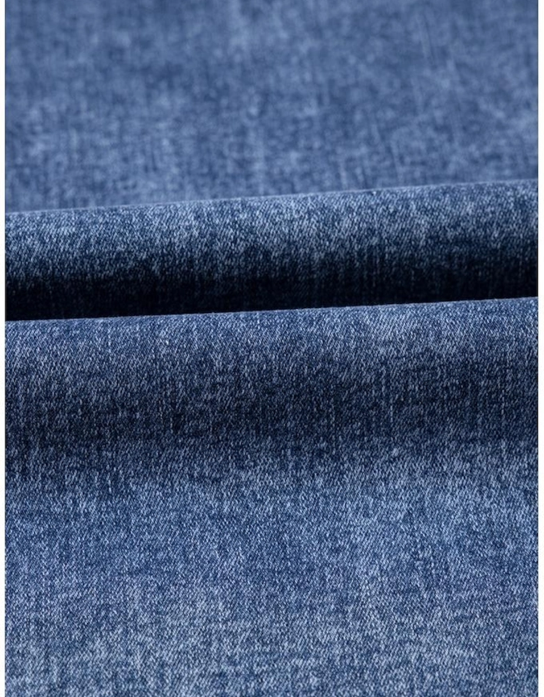 Light Blue Mineral Wash Buttoned Straps Wide Leg Denim Overalls