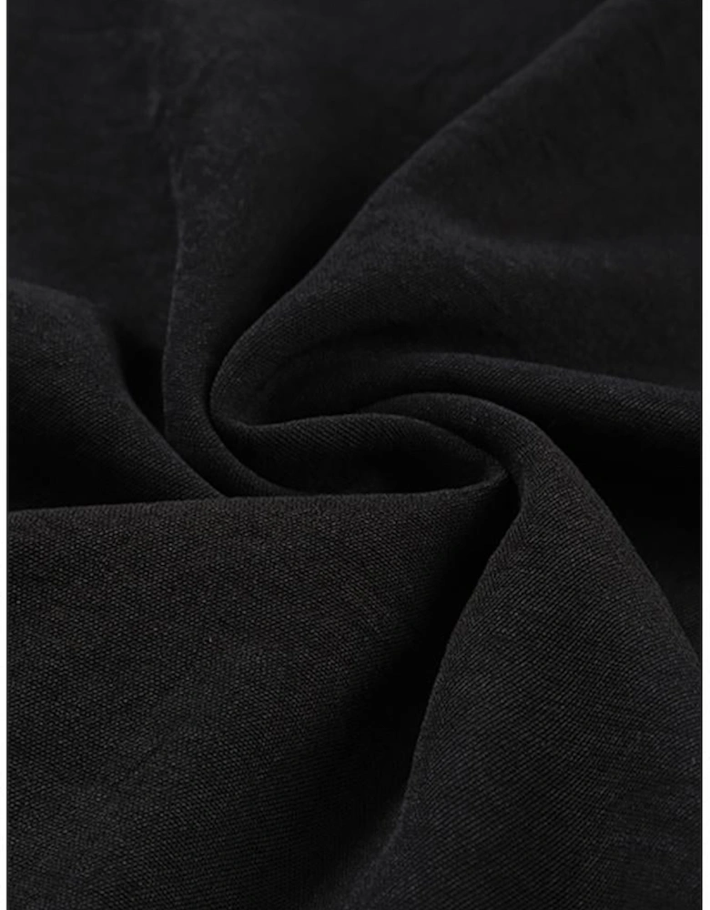 Black V Neck Knotted Shoulder Vest