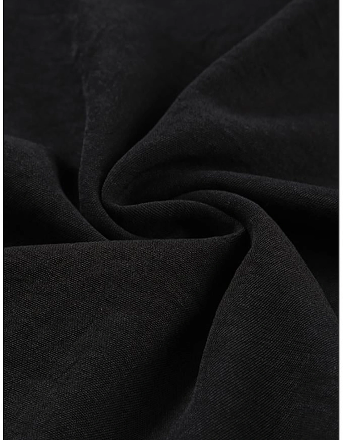 Black V Neck Knotted Shoulder Vest