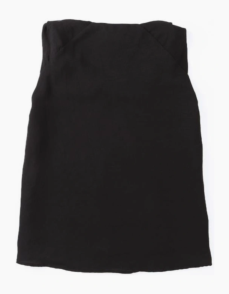 Black V Neck Knotted Shoulder Vest