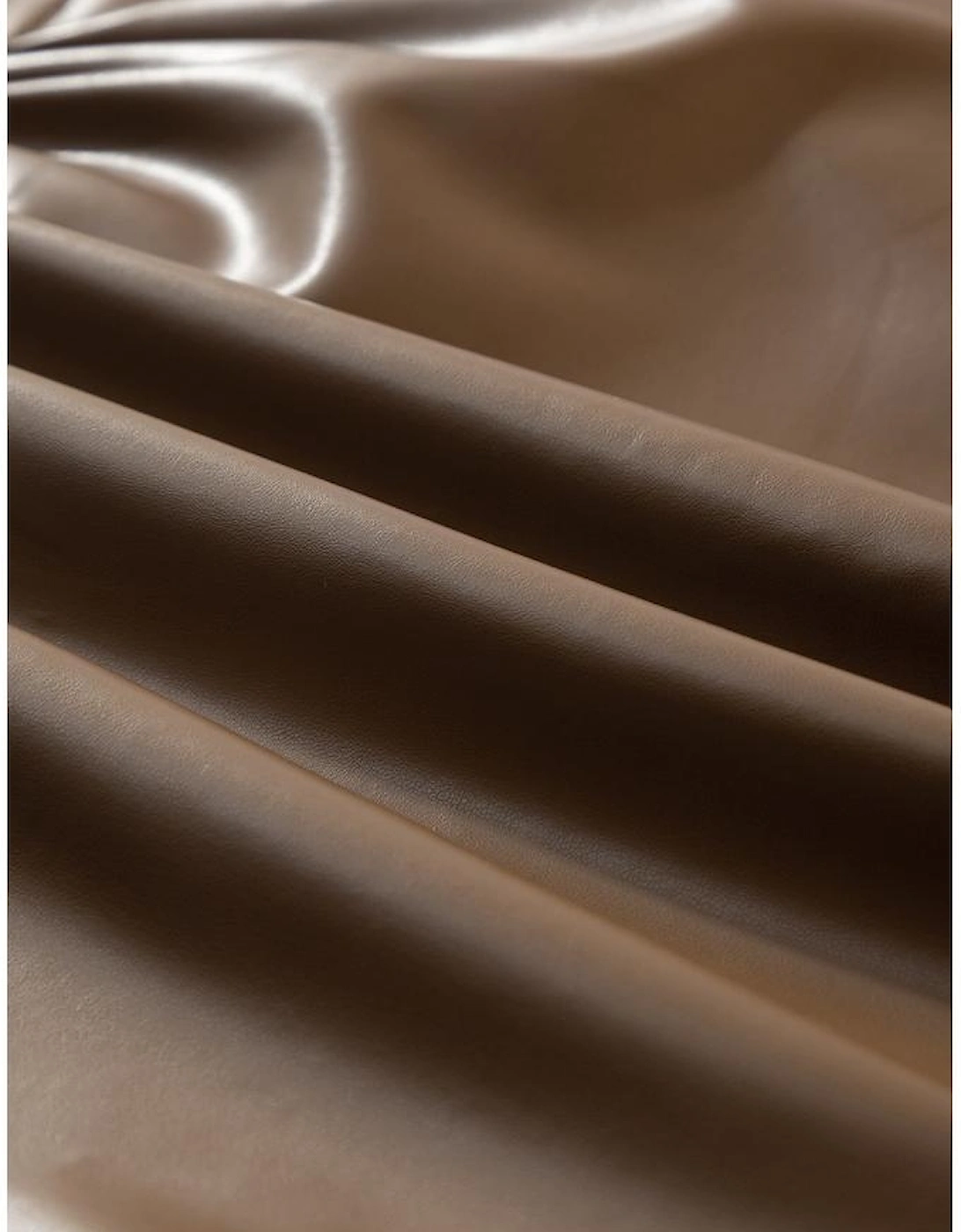 Coffee Bowknot Faux Leather Mini Skirt