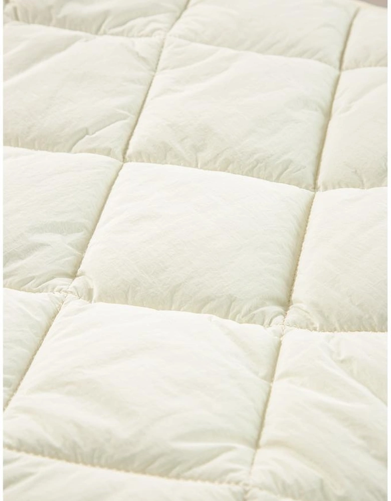 Beige Quilted High Neck Button Up Pocket Vest Coat