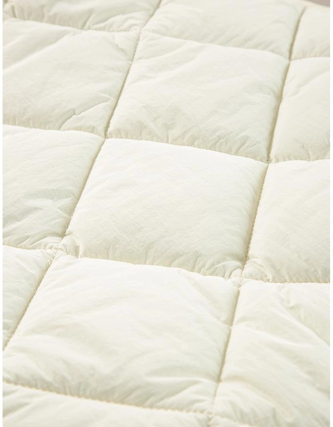 Beige Quilted High Neck Button Up Pocket Vest Coat