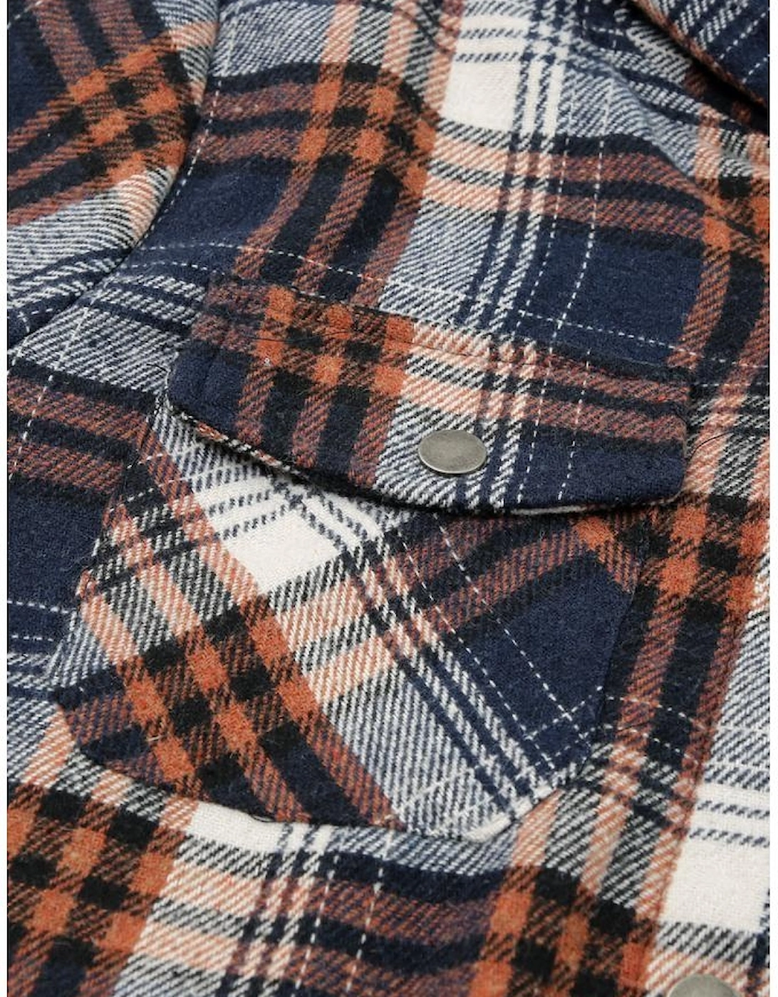 Plaid Pattern Sherpa Lined Hooded Shacket