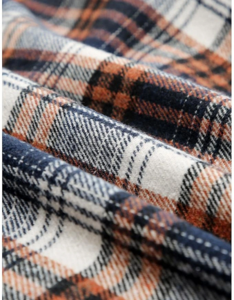 Plaid Pattern Sherpa Lined Hooded Shacket