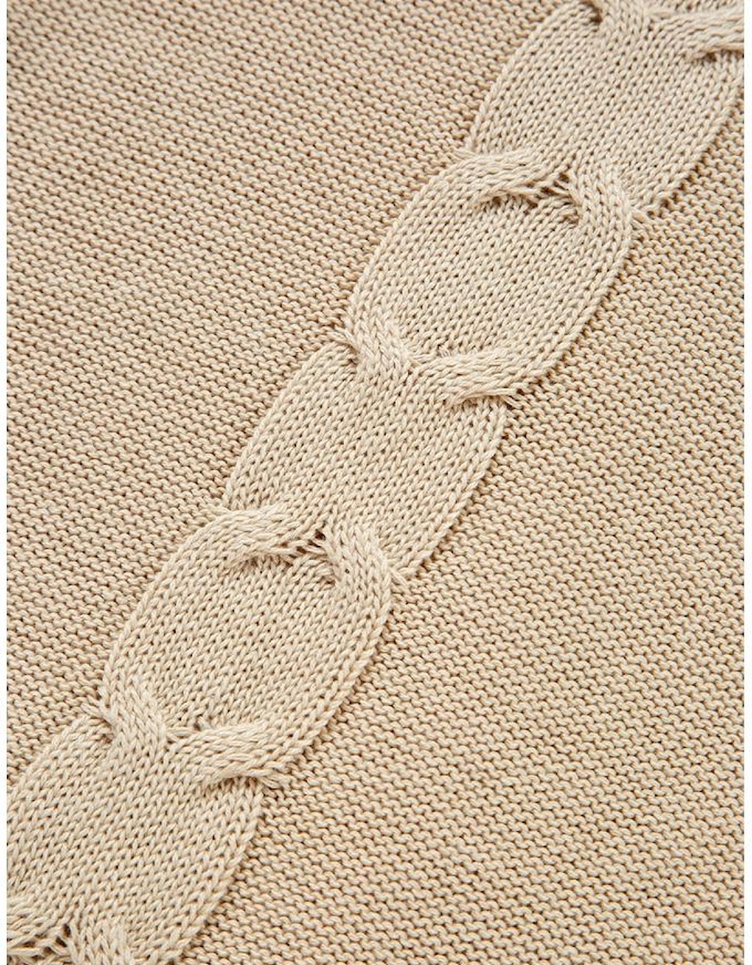 Parchment Cable Knit Braided Tie Sleeve Plus Size Open Cardigan