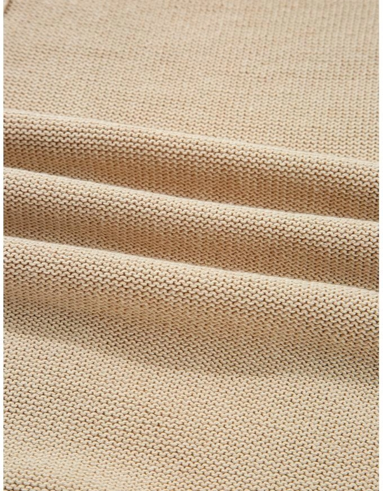 Parchment Cable Knit Braided Tie Sleeve Plus Size Open Cardigan