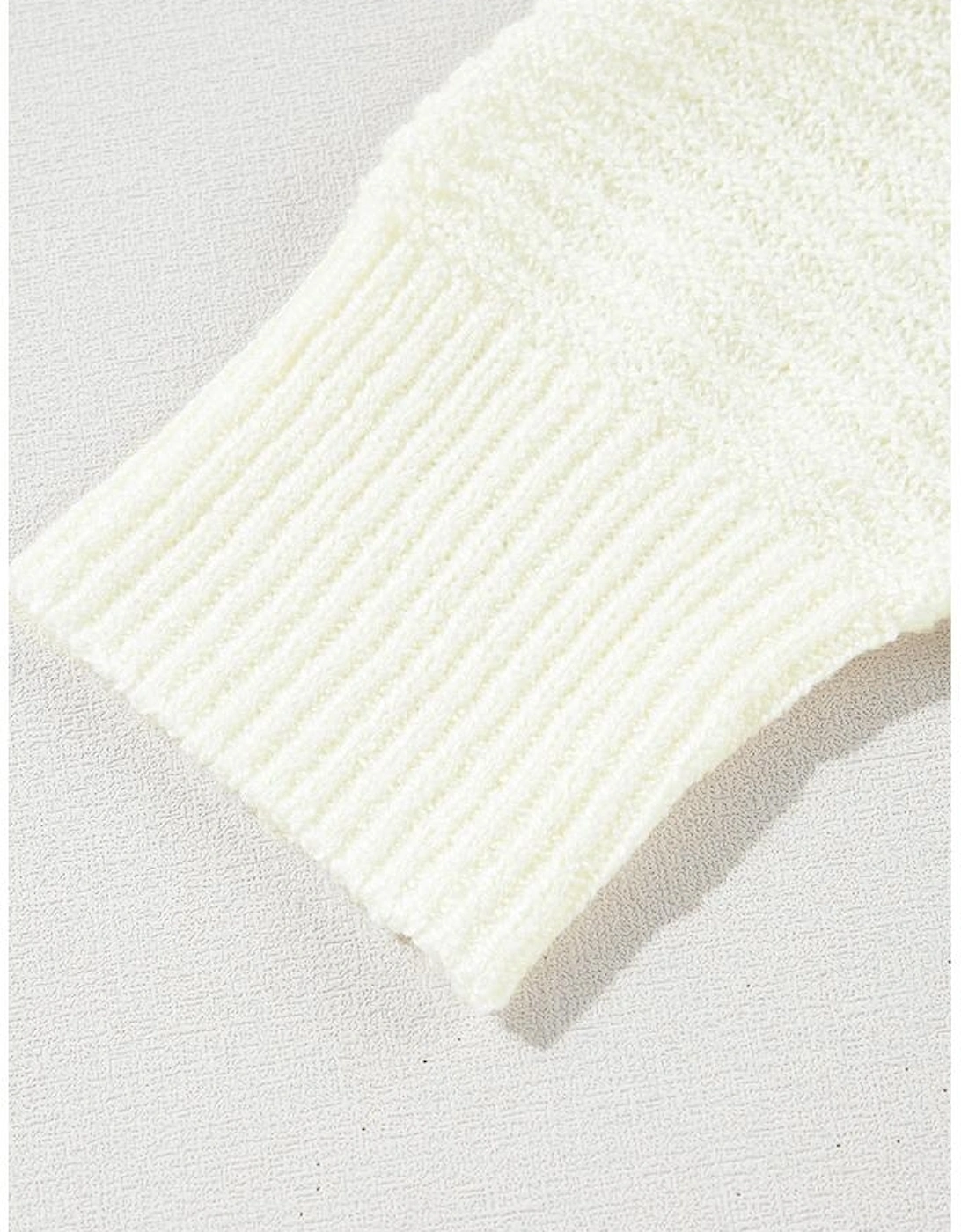 Orange Stripe Loose Color Block Drop Shoulder Bubble Sleeve Sweater