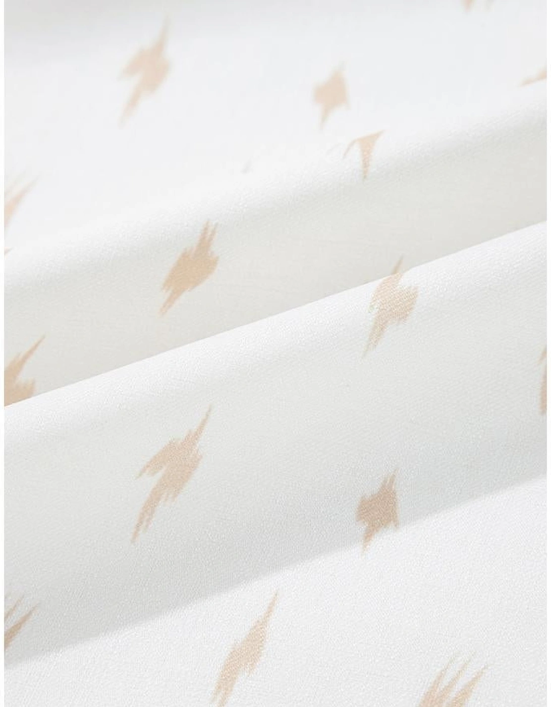 Beige Western Aztec Print Pleated Square Neck Loose Mini Dress