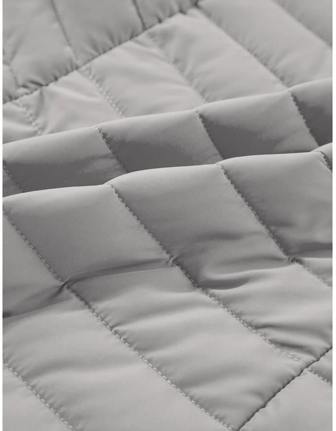 Silvery Plush Collared Quilted Zipped Puffer Vest