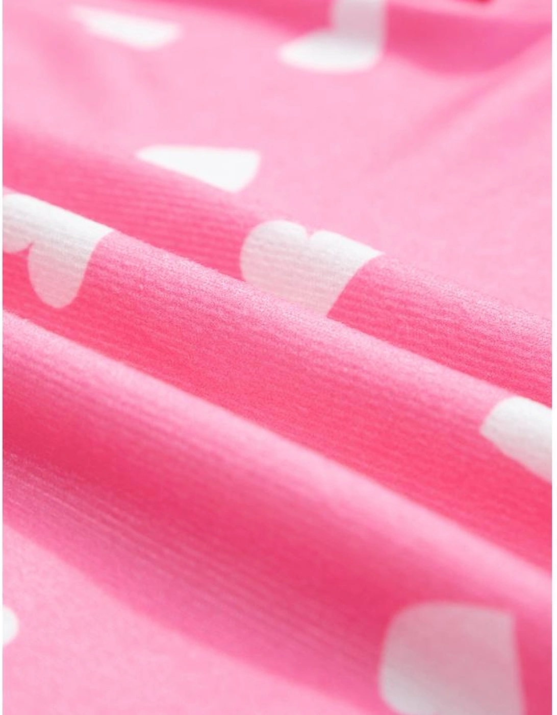 Pink Valentine Heart Print Long Sleeve Tee and Shorts Lounge Set