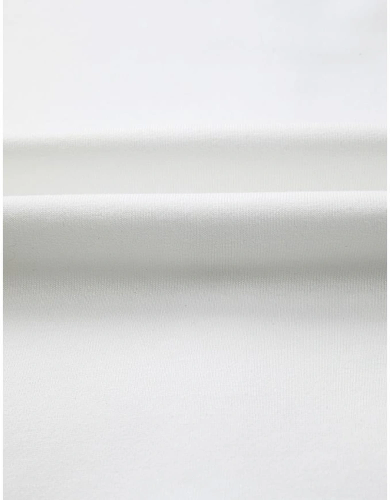 White Floral Dotted Mixed Print Patchwork Sleeve High Low Casual Sweatshirt