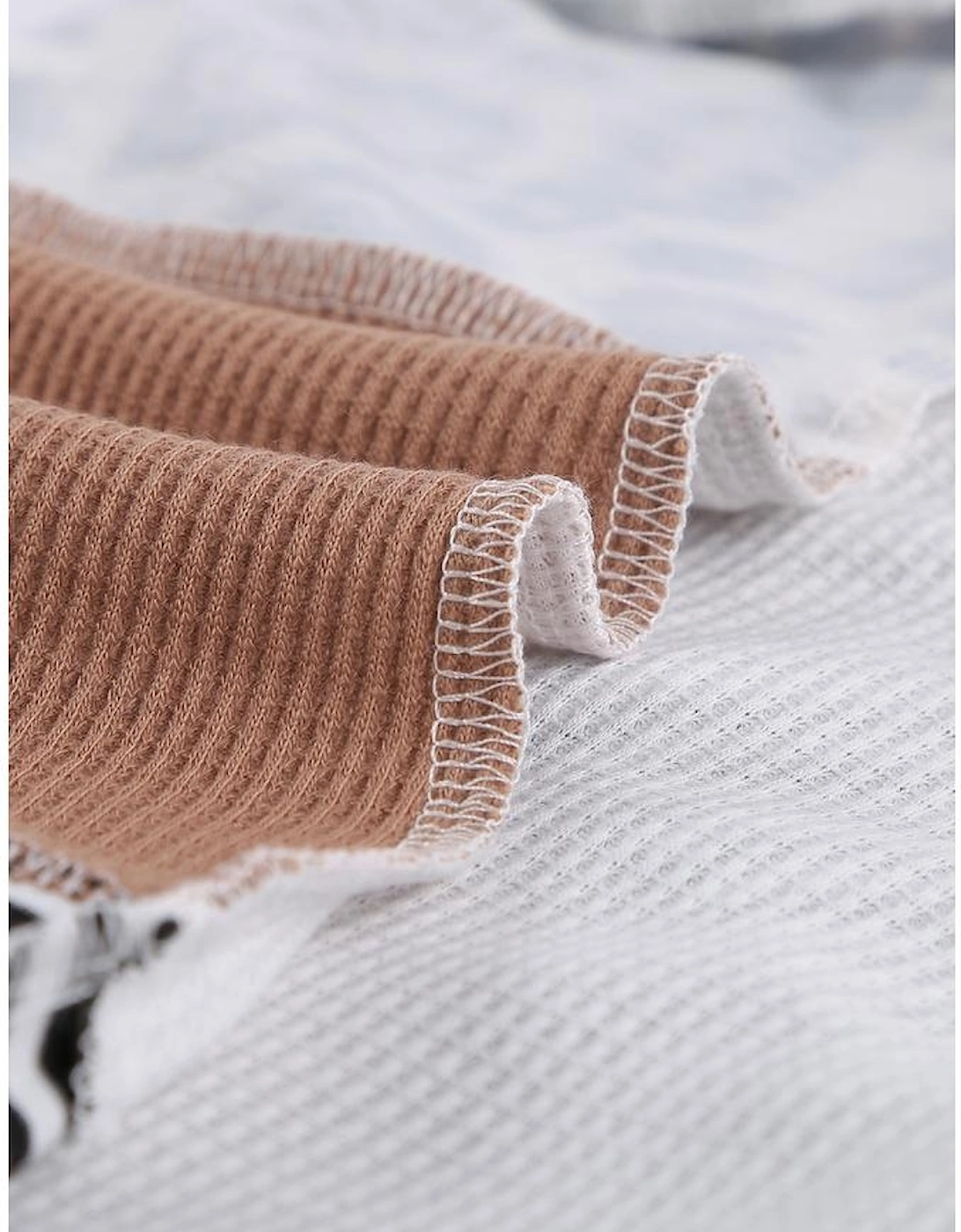 Brown Stripes Leopard Splicing Colorblock Long Sleeve Top