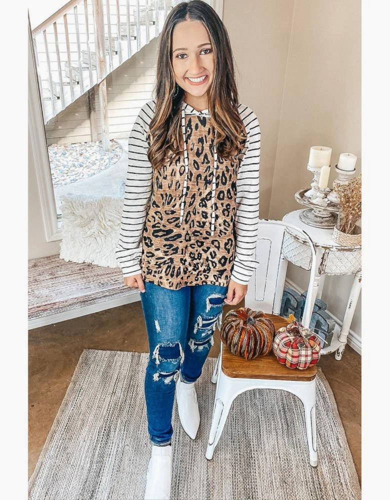 Azura Exchange Patchwork Striped Hoodie