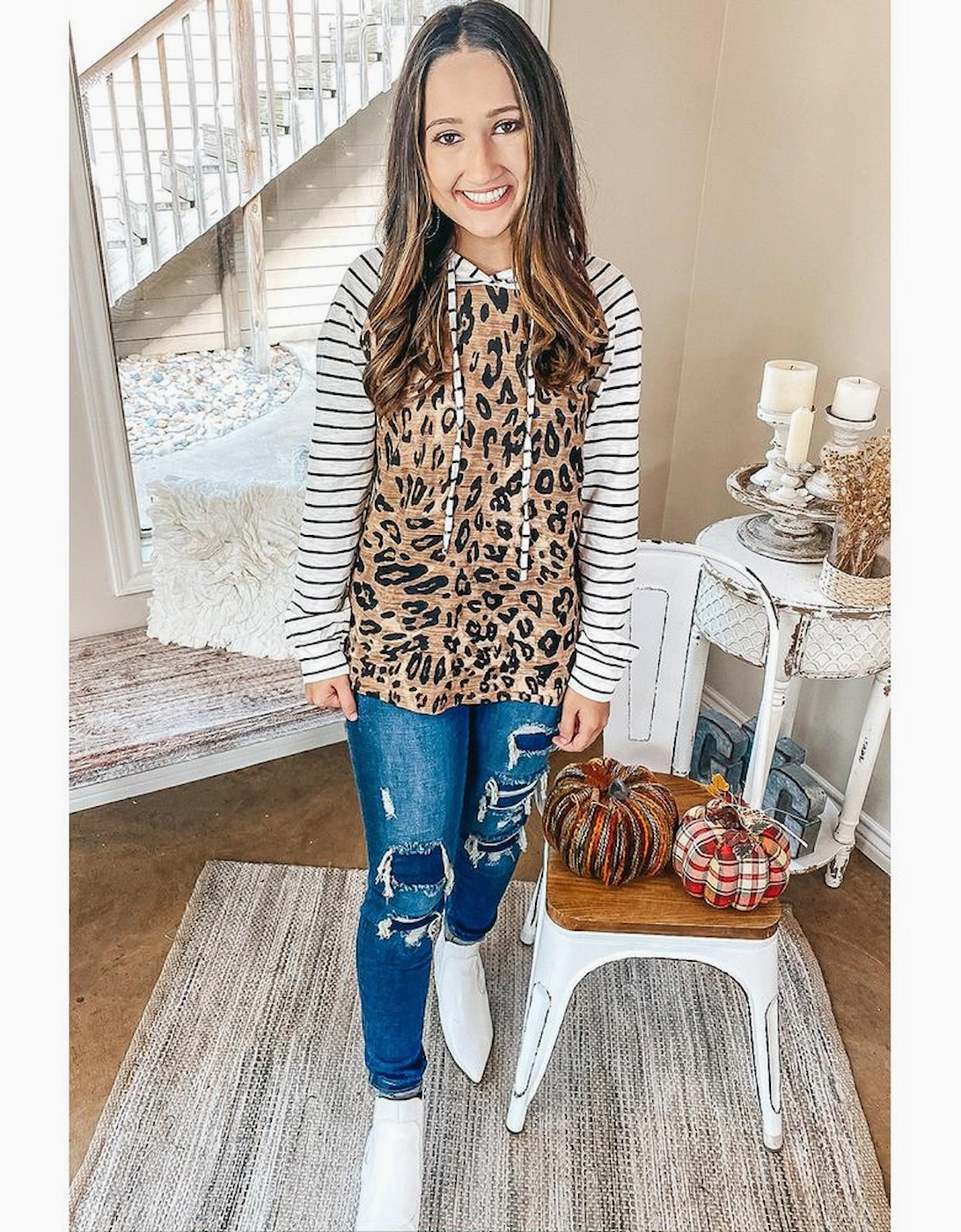 Azura Exchange Patchwork Striped Hoodie, 5 of 4