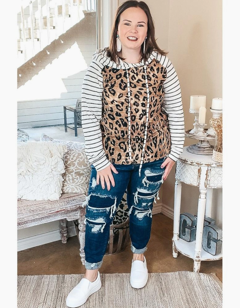 Azura Exchange Patchwork Striped Hoodie