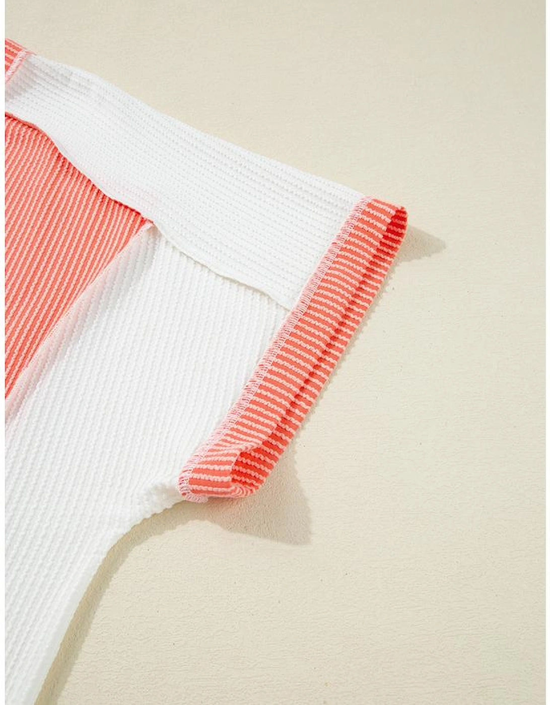 Carrot Twist Rib Colorblock Hi Low Plus Size Short Sleeve Top